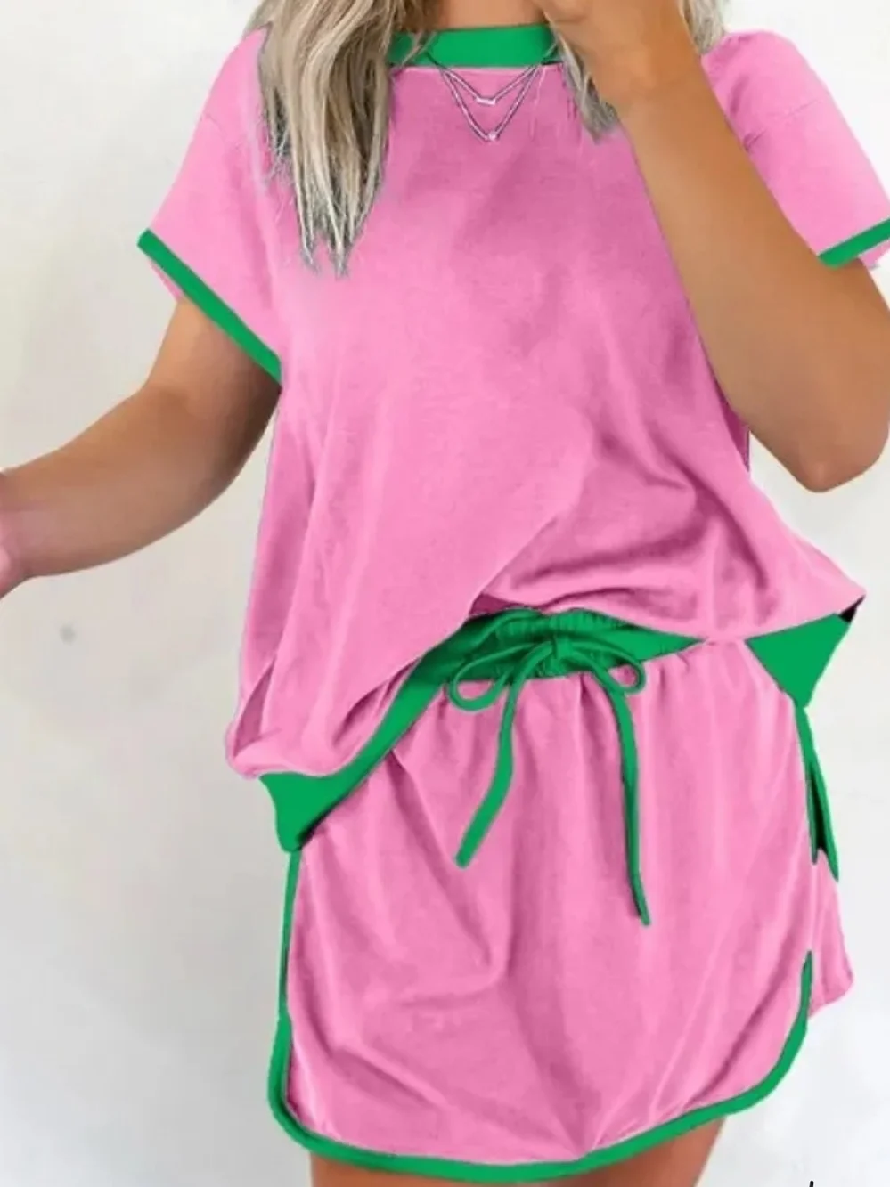 Pink and Green Two-Piece Set